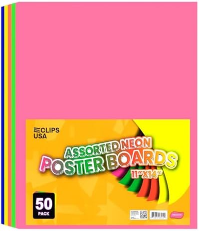 100 Pack Neon Poster Board 11 X 14 Assorted Lebanon
