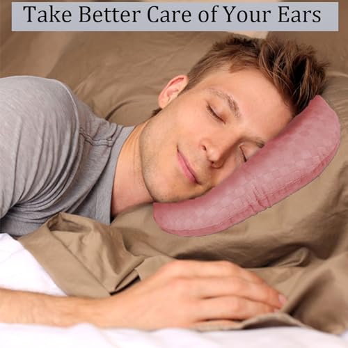 Image of Ear Piercing Pillow for Side Sleepers, Pillow with an Ear Hole for CNH and Ear Pain Ear Inflammation Pressure Sores, O-Shaped Side Sleeping Pillow, Ear Guard Pillow (Light Pink)