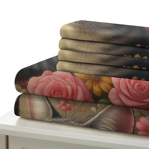Housse de couette Visages d'ânes 260x220cm en microfibre douce - 7