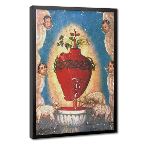 Sacré-Cœur de Jésus peinture mexicaine Retablo pour une atmosphère sereine à la maison