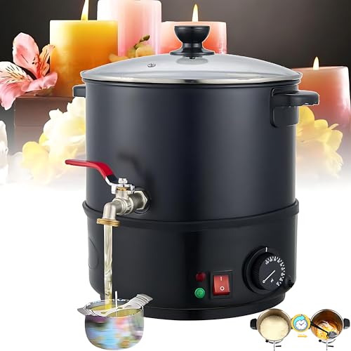 Olla eléctrica grande para derretir cera con control de temperatura y revestimiento antiadherente para producción de jabón y velas
