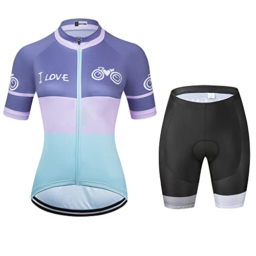Maillot de cyclisme femme anti-douleur de selle avec cuissard rembourré