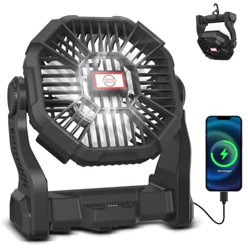 Portable Camping Fan with LED Light