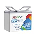 Redodo 12.8V 100Ah Group 24 Battery, 1280Wh Deep Cycle LiFePO4 Battery with 100A BMS, 4000+ Cycles Lithium Rechargable Battery for All RVs, Van, Camper, Solar Power Storage, Off-Grid