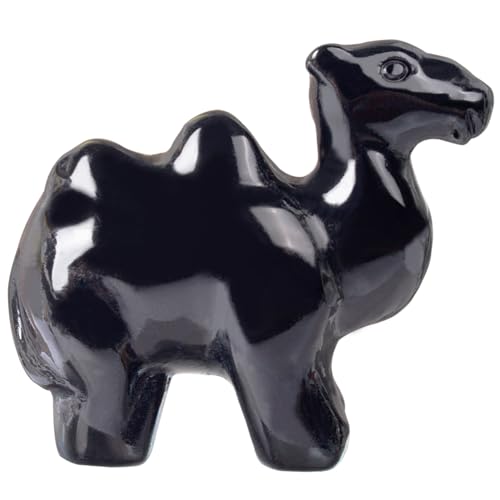 Figura Decorativa de Cristal de Camello Obsidiana Negra 5.6 cm
