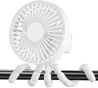 Pram fan,Stroller Oscillating Head Rotating Portable Handheld Personal Baby Car Seat Mini Clip-On Fan USB Desk Small Table Fan With Flexible Tripod Fan for Camping Outdoor Office Crib Toddler Bed