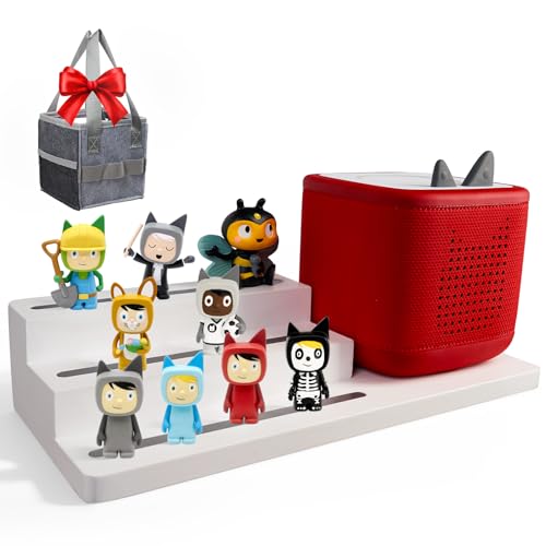 Image of for TonieBox Shelf, 3-Tier Tonie Shelf Come with Carrying Bag White Toni Shelf Compatible with Toniesbox 1 and Toniesbox 2 Desktop Display Storage Rack for 15 Tonies Figures