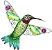 Bejeweled Display Hummingbird w/ Glass Wall Art Plaque & Home Decor