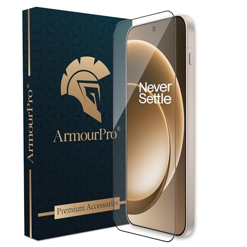 Image of ArmourPro Tempered Glass for OnePlus 15 / Nord 5-9H Screen Protector with Black Border, Anti Scratch, Edge-to-Edge Coverage, HD Clarity, Smooth Touch, Case Friendly, Bubble-Free | Black