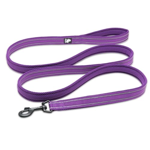 TRUE LOVE Dog Leash Puppy Walking Lead Pet Chain Padded Reflective Night Safe Rope Length 110cm TLL2111 (Medium, Purple) - Image 2
