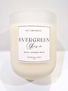 Evergreen Grove | Balsam Evergreen Spruce Scented | Mia + Gemma Co. Beeswax Soy Blend Candle | 10oz Non Toxic & Cruelty Free Cotton Wick 65+ Hours Clean Burn Handcrafted Gifts for Fall Holidays