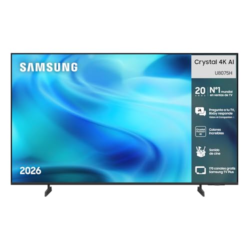 Samsung TV 50 Pulgadas Crystal 4K AI U8075H Smart TV con Vision AI Companion, Crystal Processor 4K, Dynamic Sound Pack TV Plus, Cine y Series