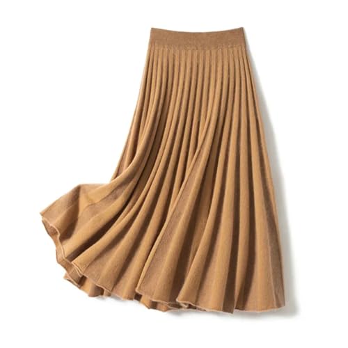 Women Cashmere Wool Skirt Midi Slim Contrast Color Style Knitted Casual Skirt3