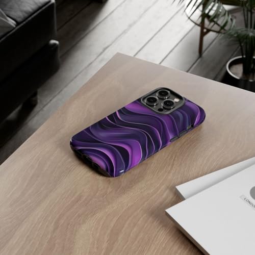 Coque rigide iPhone 14 Pro motif vague violette pour protéger sans rayer - 4