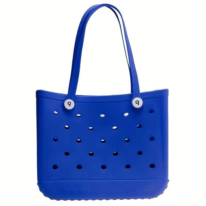 Bolsa Playa, Bolso Playa Mujer Bolsos de playa de moda M/L/XL, cestas de almacenamiento impermeables de goma EVA, bolso de compras de viaje, bolso de hombro for mujer, bolso de mano de color sólido(Bl
