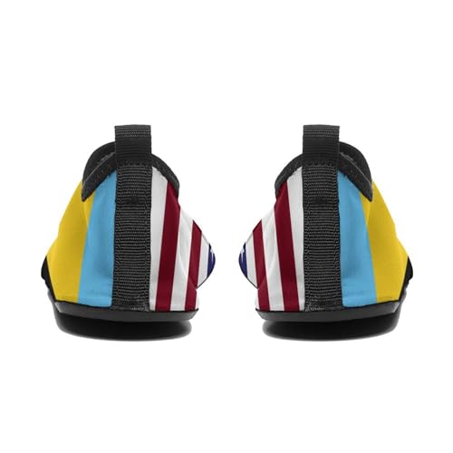 USA and Saint Lucia Flag Lightweight Water Shoes Socks Non Slip Shoes for Women Men Beach Swim River3