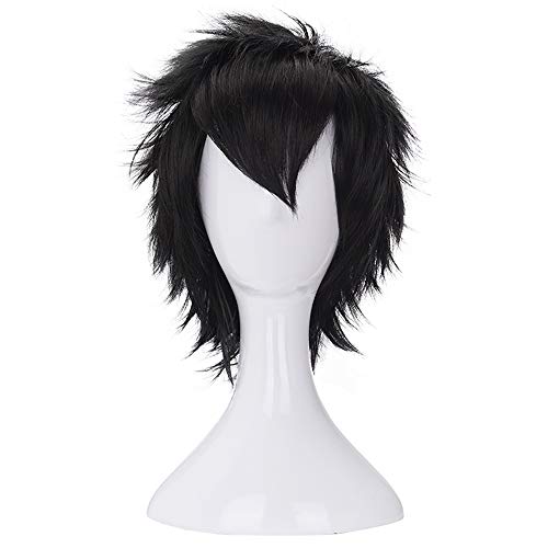Morvally Short Messy Black Heat Resistant Synthetic Hair Wigs for Cosplay Halloween Anime, 22.5 inches - Image 2