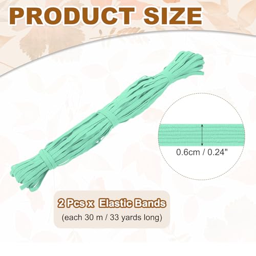 Bande élastique pour couture vert lac 0,6 cm tresse plate élastique vêtements 30m - 2