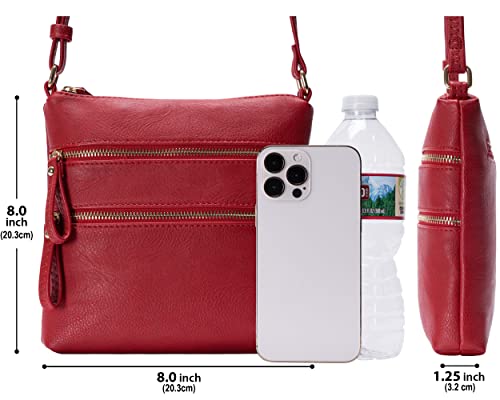 Solene Small Multi Zipper Pocket Crossbody Bag with Adjustable Strap, Lightweight Travel Purse, Daily Small Messenger Pouch4