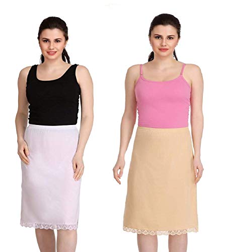 Image of Splash Cotton Rich Regular Skirt Slip for Women - Knee Length