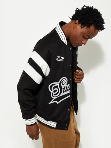 Image of Max Men Polyester Standard Length URB N Printed Varsity Jacket