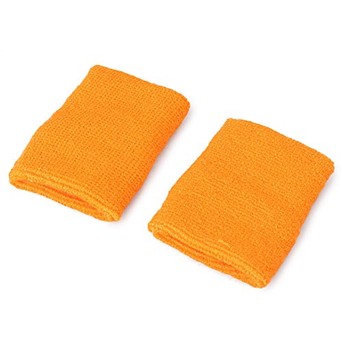 Mallofusa 10 Pack Colorful Sports Basketball Football Absorbent Wristband Party Outdoor Activity (Orange) #TOP4