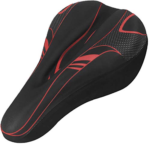 Image of Alexvyan Silicon Gel Soft Bicycle Saddle Seat & Cycling Cushion Pad Cycle Cover (Black with White)