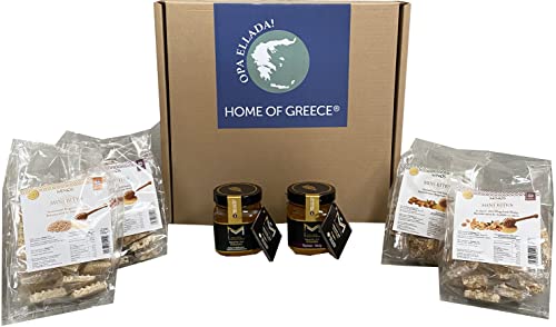 JT-Lizenzen Präsentkorb Griechenland - Geschenkkorb aus Kreta gefüllt mit Thymianhonig, Wildkräuterhonig, Sesam…