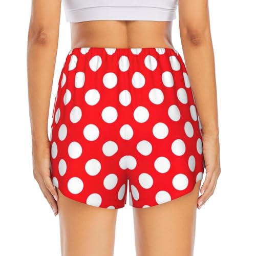 Short de yoga anti-transparence à double couche imprimé pois - 4