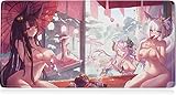Anime Waifu Uncensored Hentai Manga Girl Big Gaming Mouse Pad, Durable Large Extended Keyboard Mouse Pad with Stitched Edges, Waterproof Non-Slip Base Long Pad (90cm*40cm)