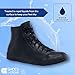 Shoes for Crews Unisex Slip-Resistant High-Top Work Sneakers – Comfortable, Water-Resistant Women's & Men's Shoes for Hospitality, Administrative Roles & More - Pembroke, Size 4.5 Black Leather