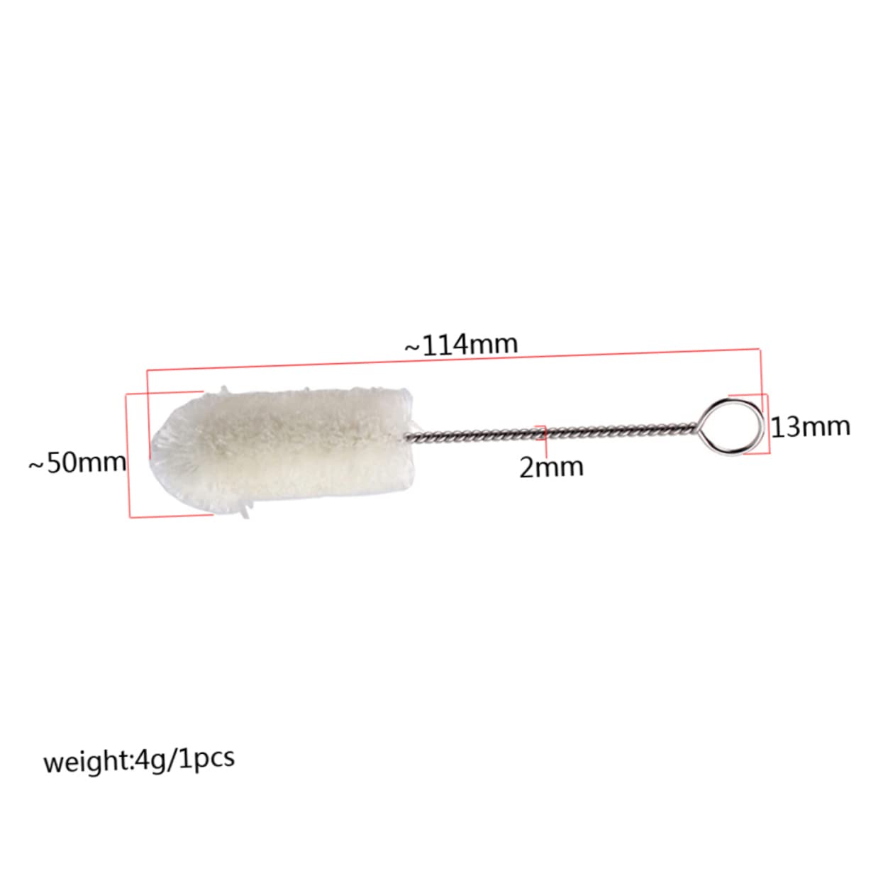 BESPORTBLE 1Pc Trumpet Mouthpiece Cleaning Brush with Metal Handle Soft Bristles for Woodwind Instrument Care Cleaning Brush for Trumpet and Other Instruments White