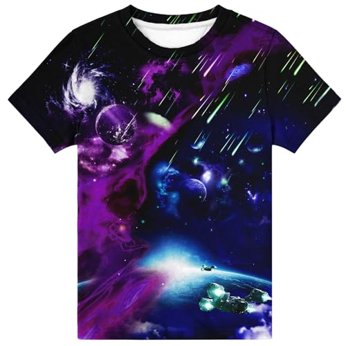 Image of Hgvoetty Boys Girls Graphic T-Shirts Kid 3D Casual Tops Tees for 6-16 Years | Youth Novelty Shirts, Bright Eye-Catching Design, Lightweight and Soft Material, Suit for Daily Sport, Party and School Wear