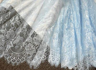 Koronkowa wstążka Koronkowa siatkowa lamówka do rzęs, wielokolorowy haft o szerokości 70 cm majsterkowania i odzieży(Light Blue)