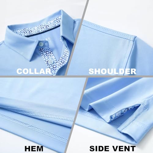 Image of Mens Polo Shirts Short and Long Sleeve Casual Solid Stylish Dry Fit Performance Designed Collared Golf Polo Shirts for Men