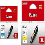 Canon CLI-551XL Cartouche Y Jaune XL (Pack plastique sécurisé) 6446B001