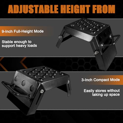 Vaolvpant Adjustable 3-9\" Starting Blocks Moto StartingBlock Motorsport Foot Stool Dirt Bike Accessories Black Providing Strong Support