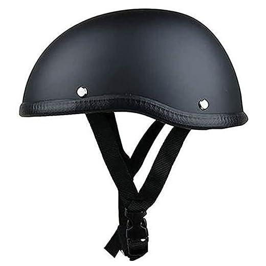 Motorcykelhjälm Retro halvhjälm för män kvinnor, DOT-godkända vuxna öppen ansikte MC-hjälm Moped Jet Chopper Cykelcykelhjälm Svart, 55-62cm