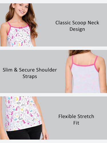 Image of Kids Girl's Regular Fit Vest | 100% Cotton| Skin Friendly | Lightweight | Sleeveless Design | Pack of 3 Print (Color & Print May Vary)