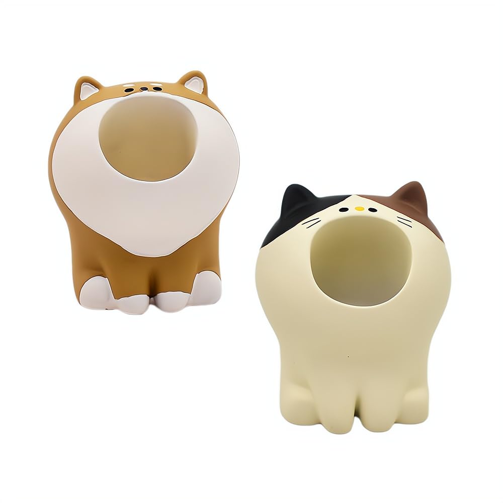 Ximimark 2pcs Nail Tools Polish Head Storage Container, Cute Cartoon Nail Art Pen Brush Wash Cup