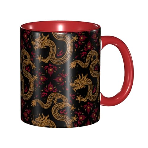 マグカップ 龍 ドラゴン柄 和風 伝統 コーヒーカップ 330ml 陶器 食器 おしゃれ 男女兼用 ミルクコップ コーヒー ティー オフィス 家庭用 誕生日 贈り物