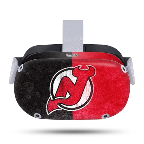 Head Case Designs Officially Licensed NHL Half Distressed New Jersey Devils Vinyl Sticker Skin Decal Cover Compatible with Meta Quest 2