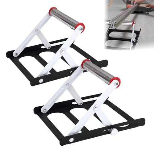 SADODO 2X Universal Adjustable Cutting Machine Stand for Mitre Saws Table Saws & Planers Heavy Duty Steel Frame Material Support Height Adjustable 55-135mm Workpiece Support for Wood & Metal