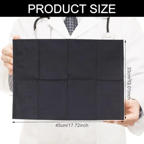 Dental Lätzchen Einweg, 50 Stück Wasserdichte Tattoo Tisch, Tattoo Unterlagen Einweg, Für Nagelstudio, Zubehör Für Nagel Und Wimperntechnik Für Tätowierbedarf (33.5x45cm Schwarz)