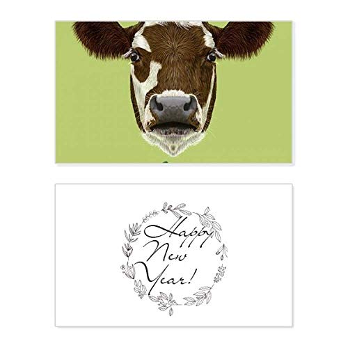 Tarjeta de felicitación de año nuevo en blanco y marrón de alta calidad