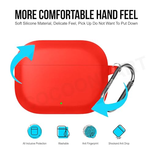 Image of Soft Silicone Case Cover Compatible for OnePlus Nord Buds 3r (2025) -Red