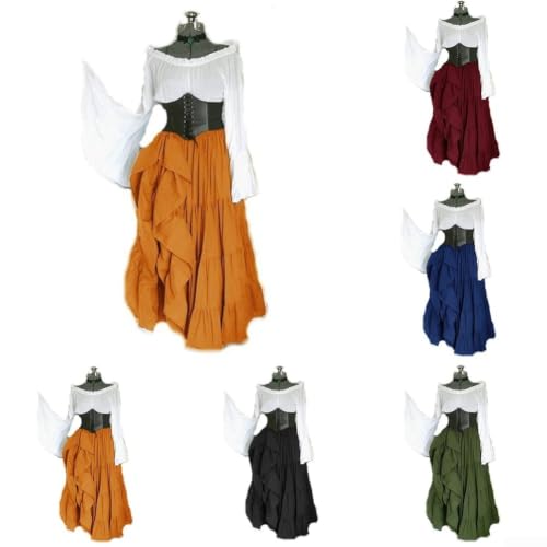 Vestido gótico medieval de mujer para cosplay de hada y reina 3