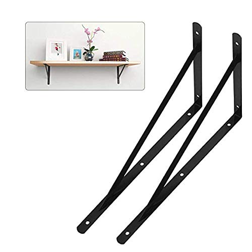 Acrux7 12 Pack Black Steel Shelf Brackets 12x8inch - Heavy Duty L Brackets with Screws, Black Metal Shelf Brackets - Perfect for DIY Shelves - Thumbnail 7