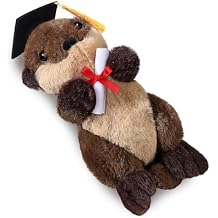 Blueweenly Graduation Sea Otter Stuffed Animal Class of 2026 Gift with Graduation Cap and Diploma 9.84 inches Cute Otter Plushies Gift for Ceremony Keepsake Birthday