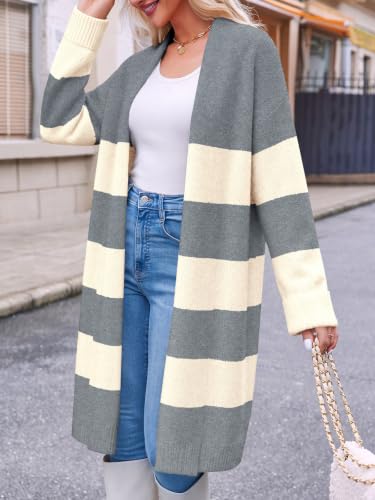 Image of Saodimallsu Womens Long Cardigan Sweaters Chunky Open Front Oversized Slouchy Knit Fall Trendy Coatigan Jackets